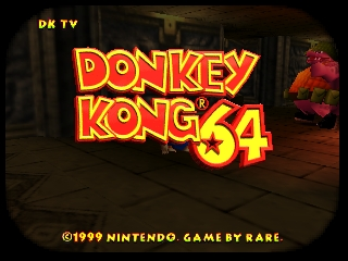 Donkey Kong 64 title screen for Nintendo 64